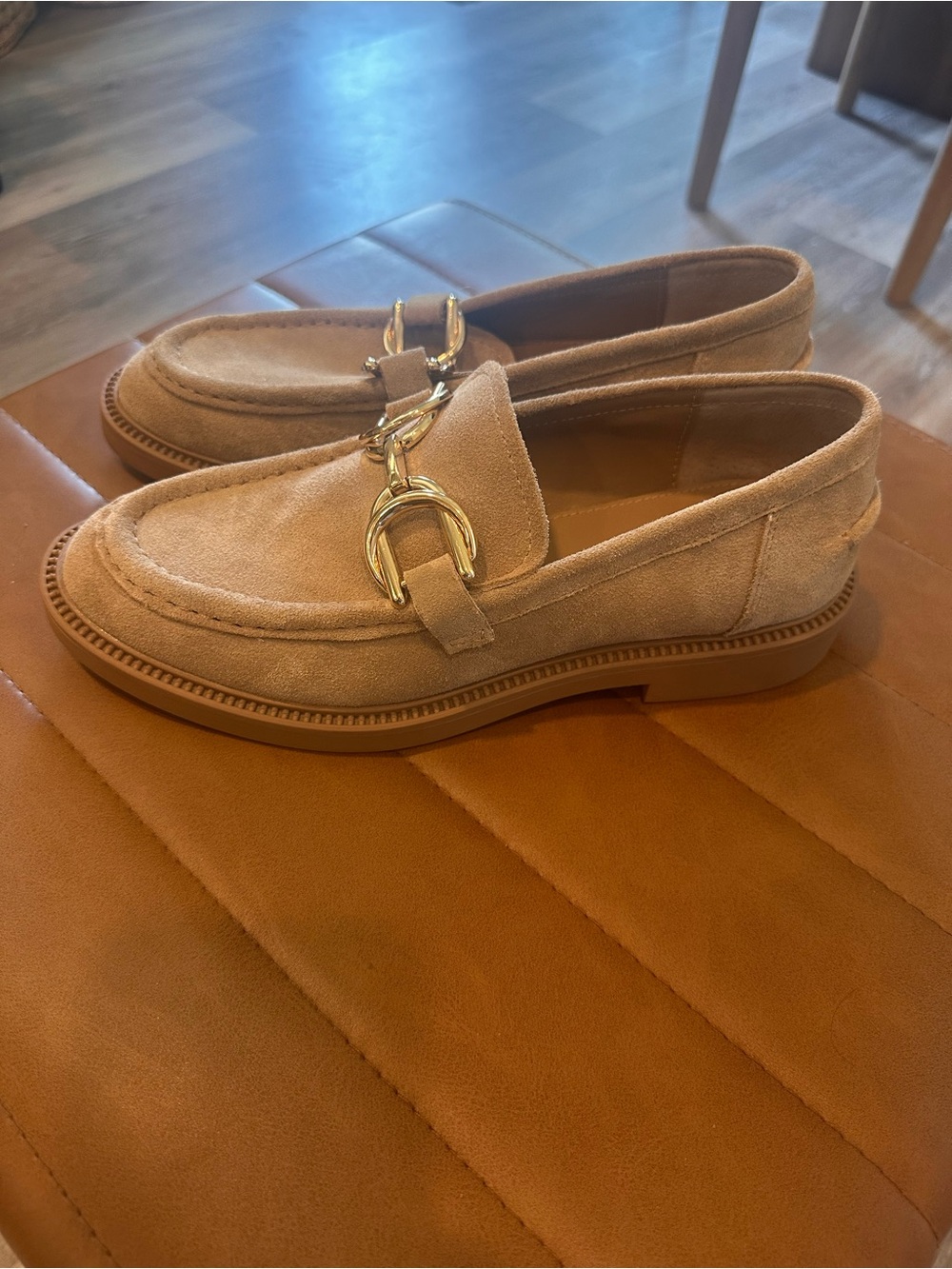 Steve Madden Tan Suede Karmine Loafers - Picture 3 of 7